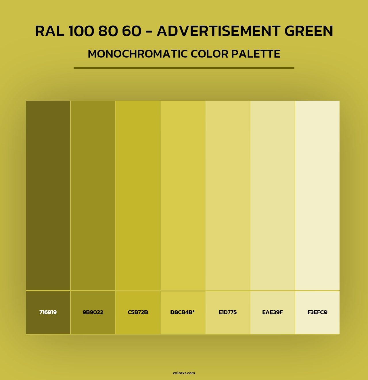 RAL 100 80 60 - Advertisement Green - Monochromatic Color Palette