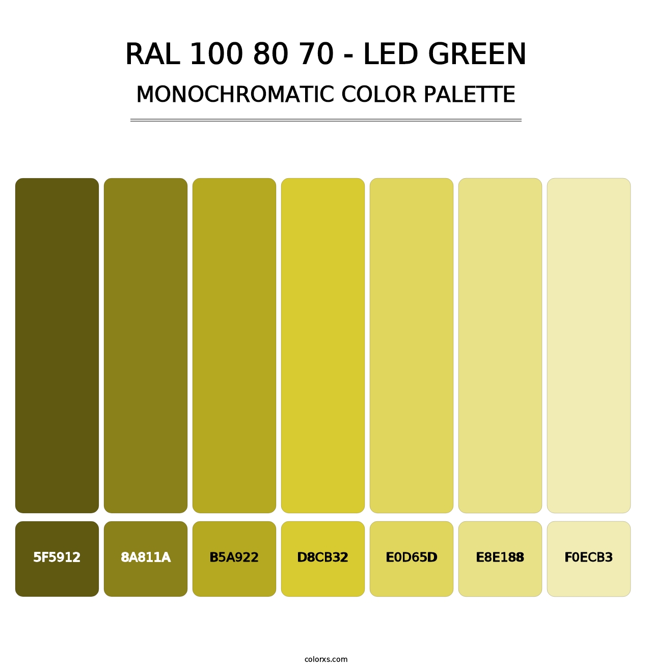 RAL 100 80 70 - LED Green - Monochromatic Color Palette