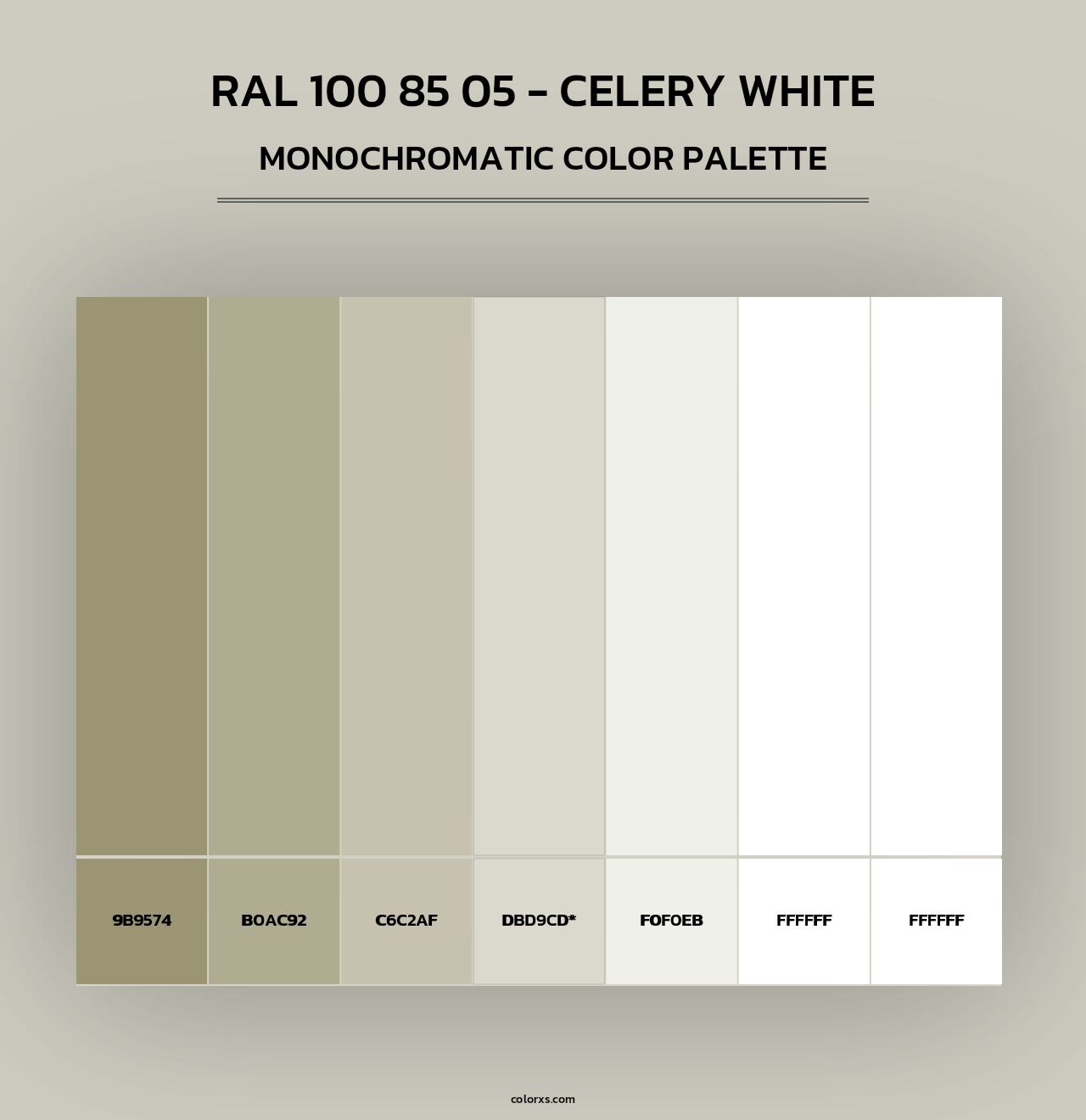 RAL 100 85 05 - Celery White - Monochromatic Color Palette