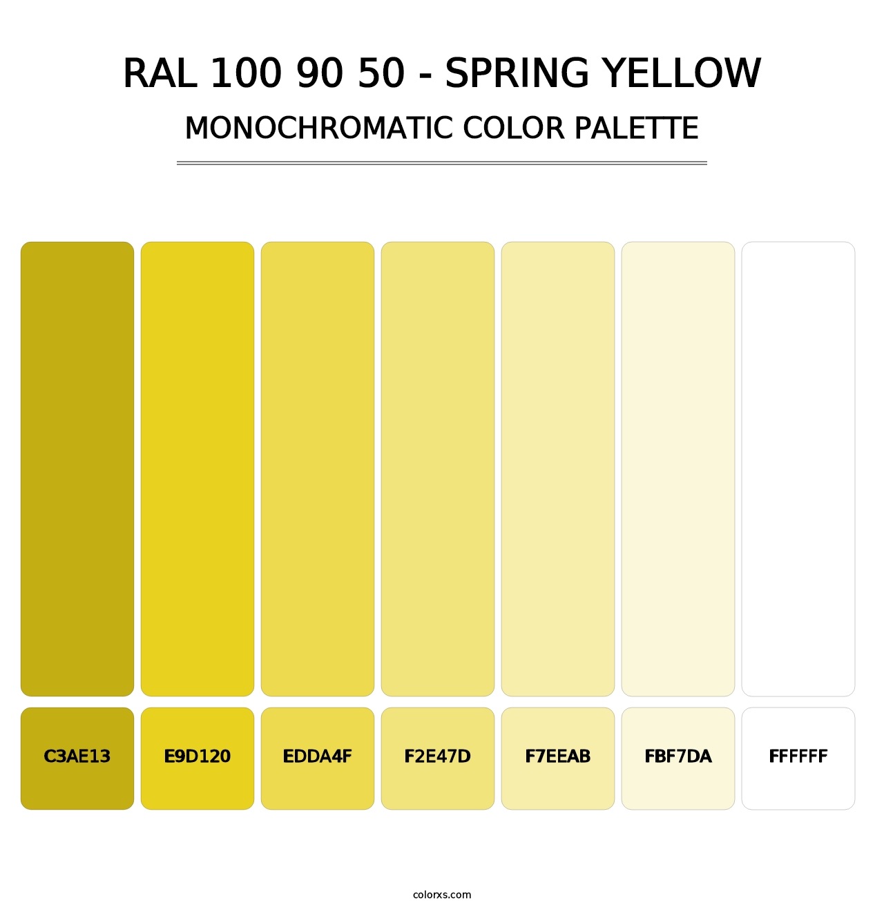 RAL 100 90 50 - Spring Yellow - Monochromatic Color Palette