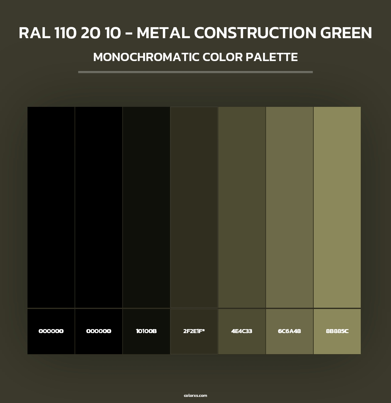 RAL 110 20 10 - Metal Construction Green - Monochromatic Color Palette
