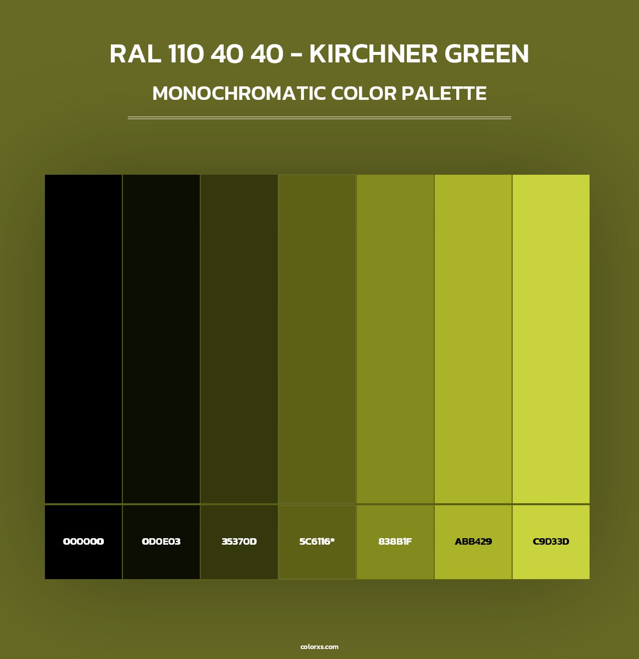 RAL 110 40 40 - Kirchner Green - Monochromatic Color Palette