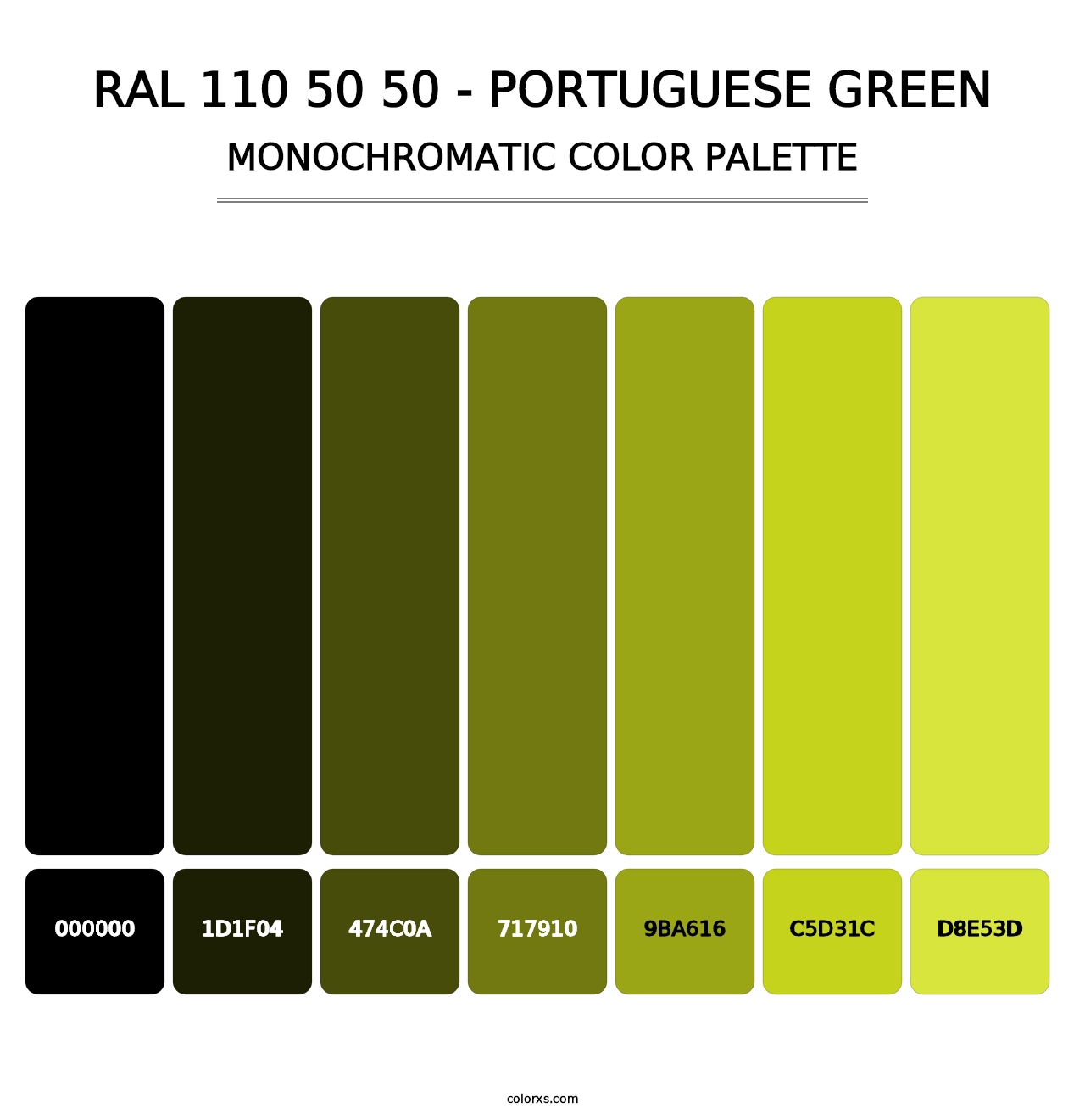 RAL 110 50 50 - Portuguese Green - Monochromatic Color Palette