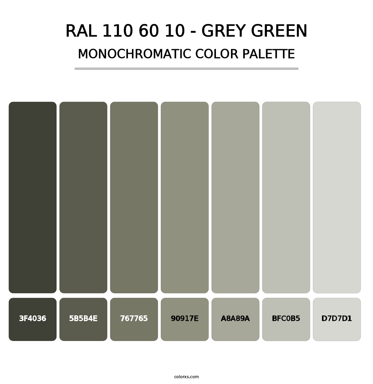 RAL 110 60 10 - Grey Green - Monochromatic Color Palette