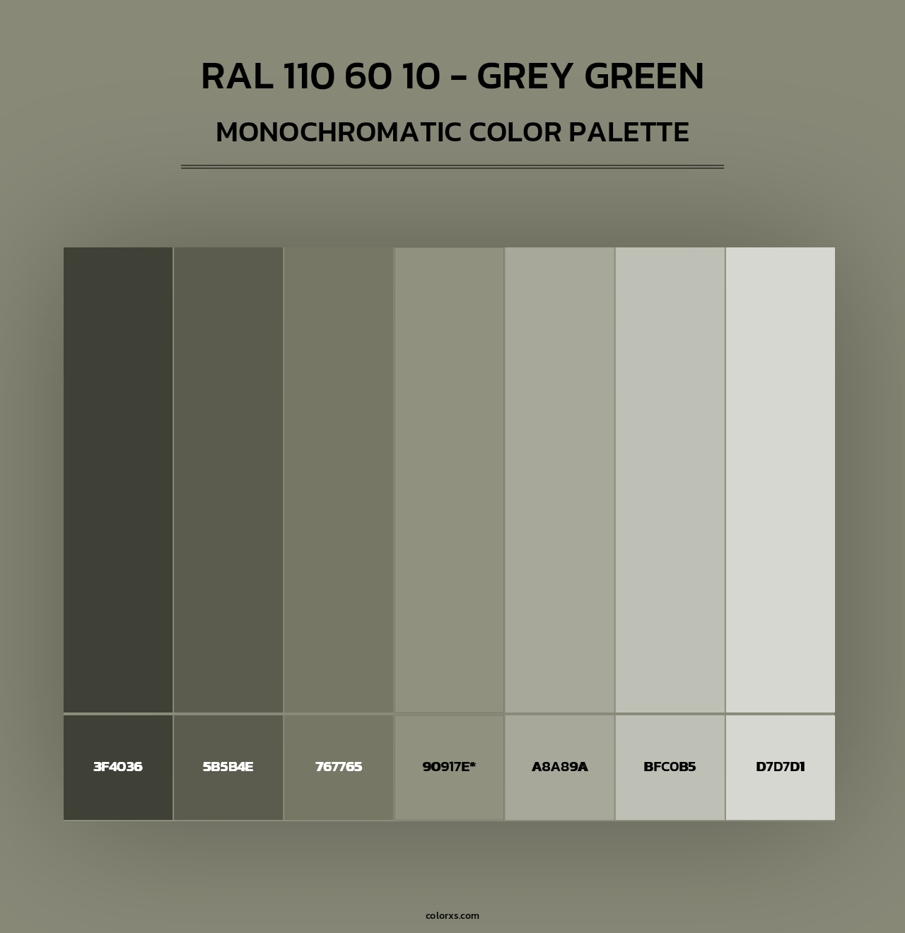 RAL 110 60 10 - Grey Green - Monochromatic Color Palette