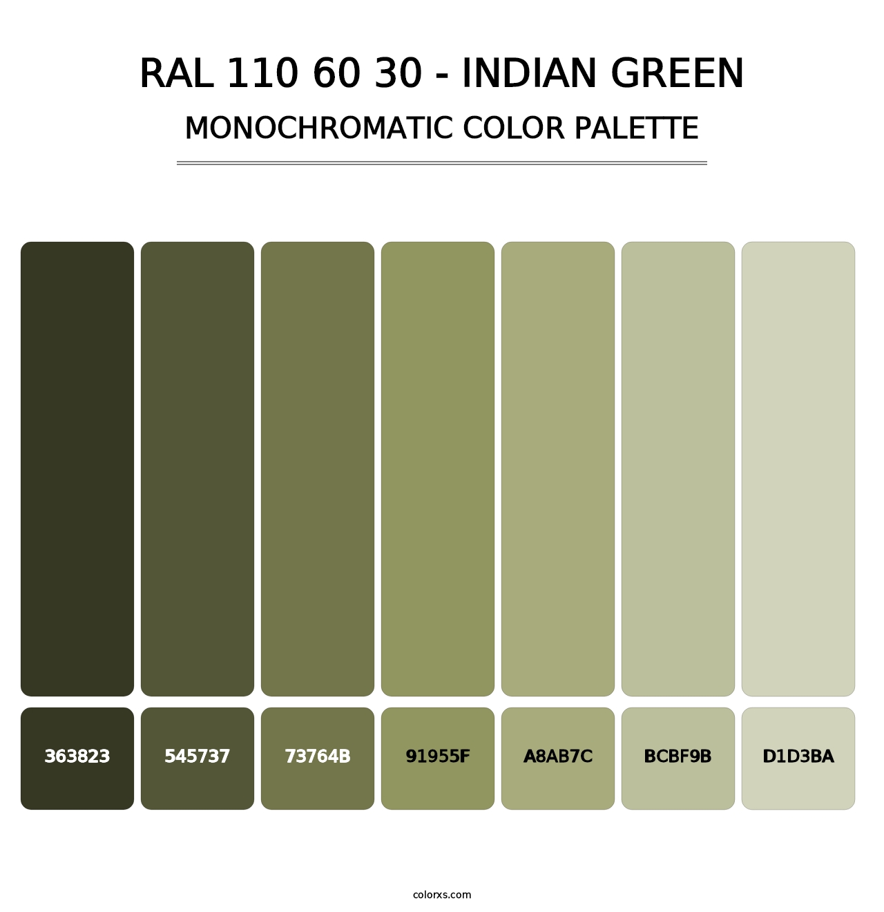 RAL 110 60 30 - Indian Green - Monochromatic Color Palette