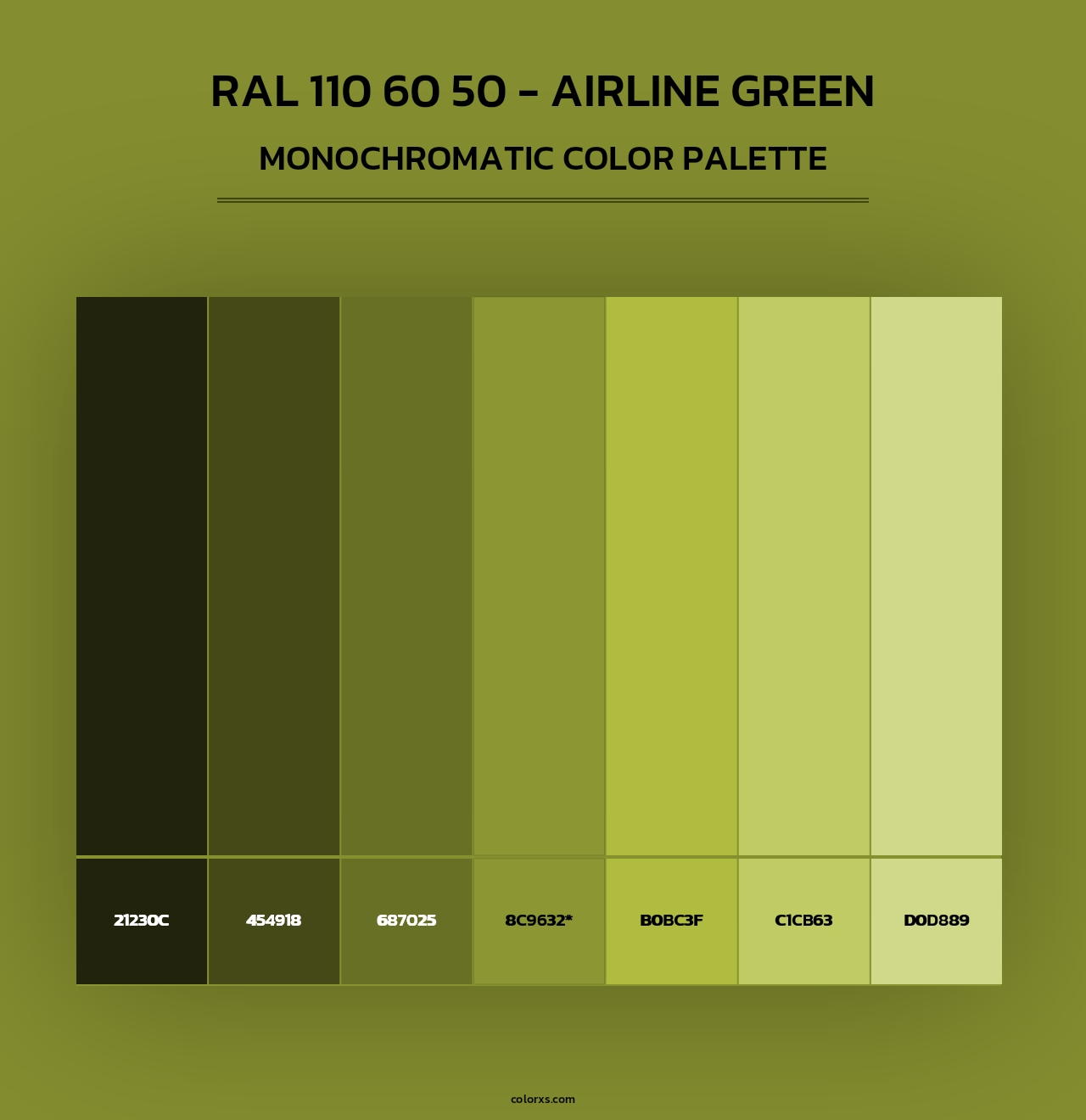 RAL 110 60 50 - Airline Green - Monochromatic Color Palette