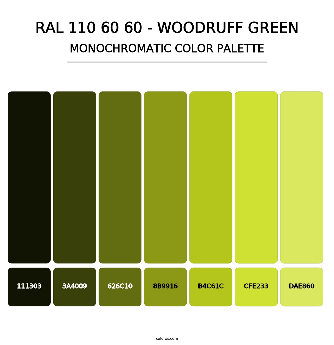 RAL 110 60 60 - Woodruff Green - Monochromatic Color Palette