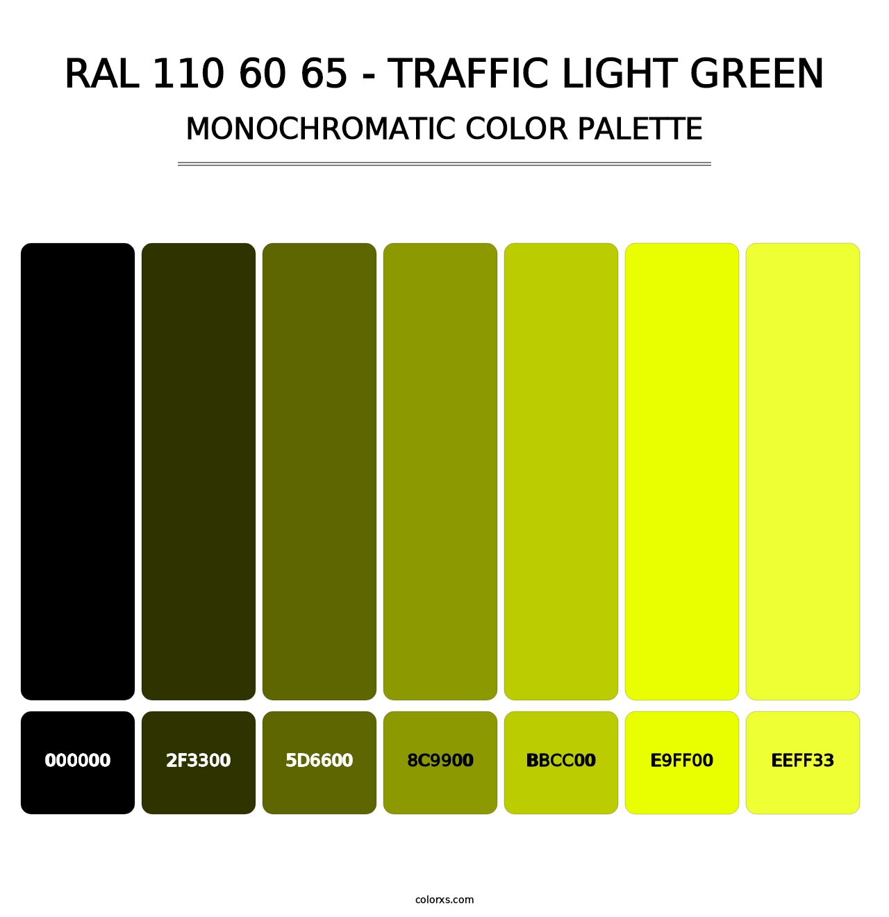 RAL 110 60 65 - Traffic Light Green - Monochromatic Color Palette
