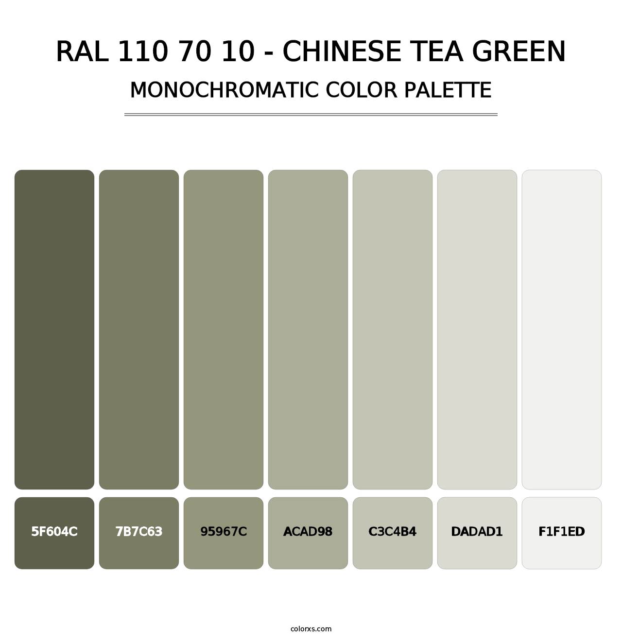 RAL 110 70 10 - Chinese Tea Green - Monochromatic Color Palette