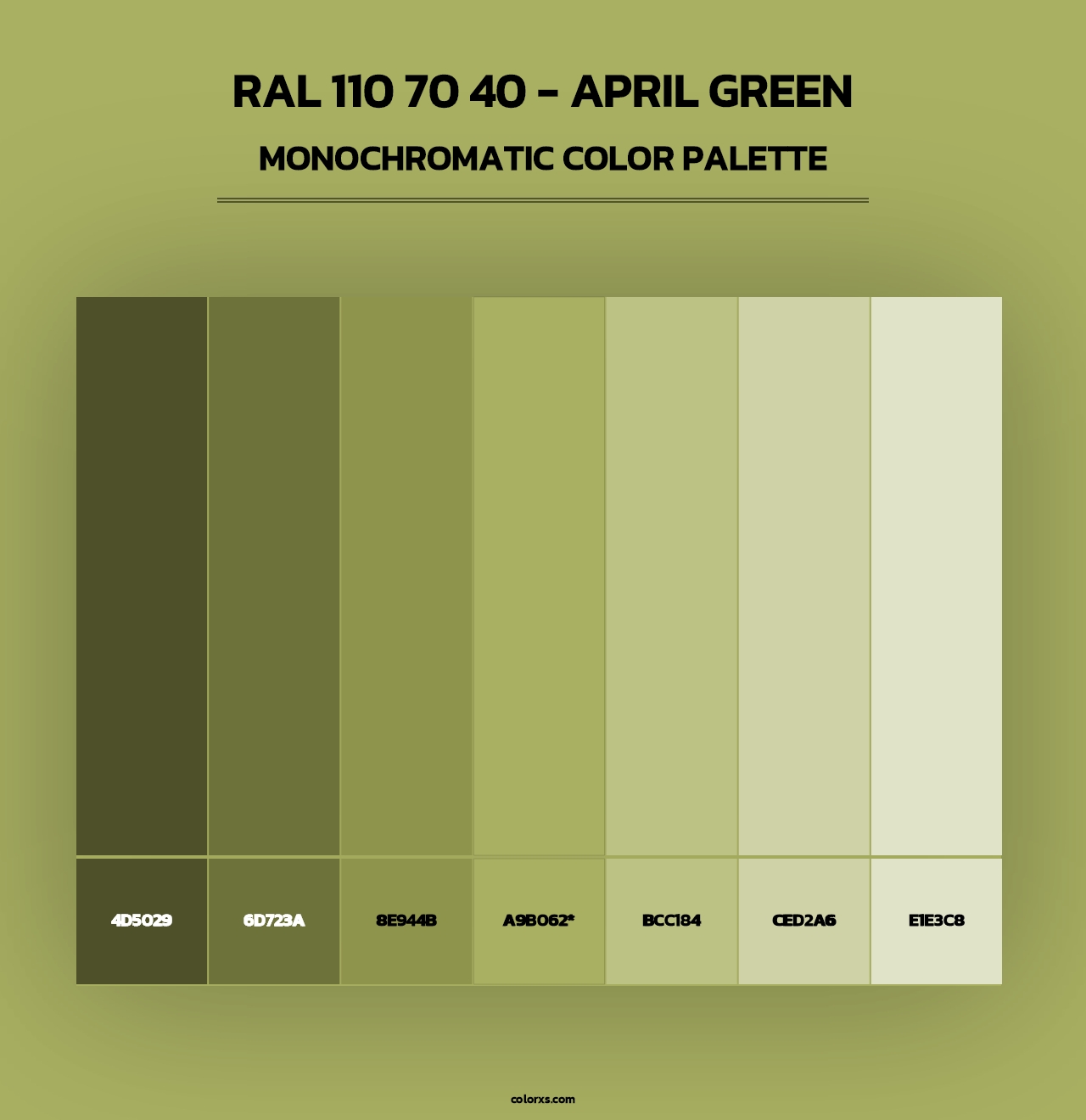 RAL 110 70 40 - April Green - Monochromatic Color Palette