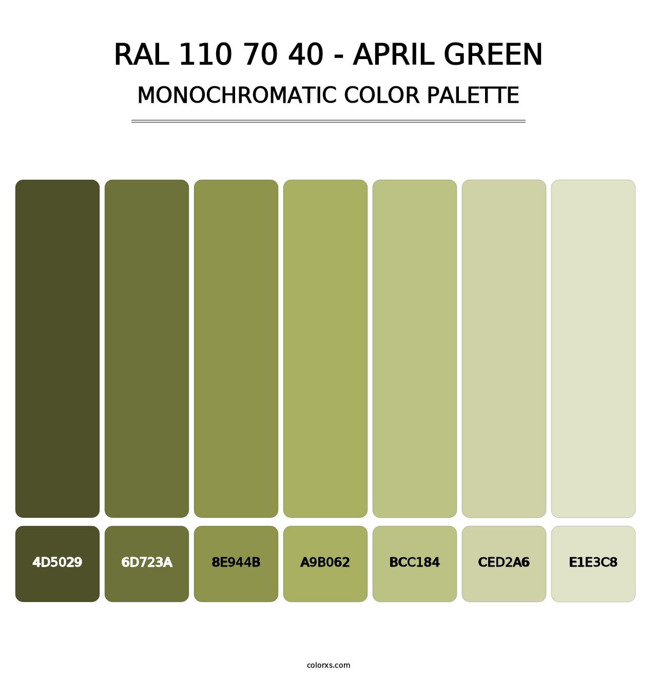 RAL 110 70 40 - April Green - Monochromatic Color Palette