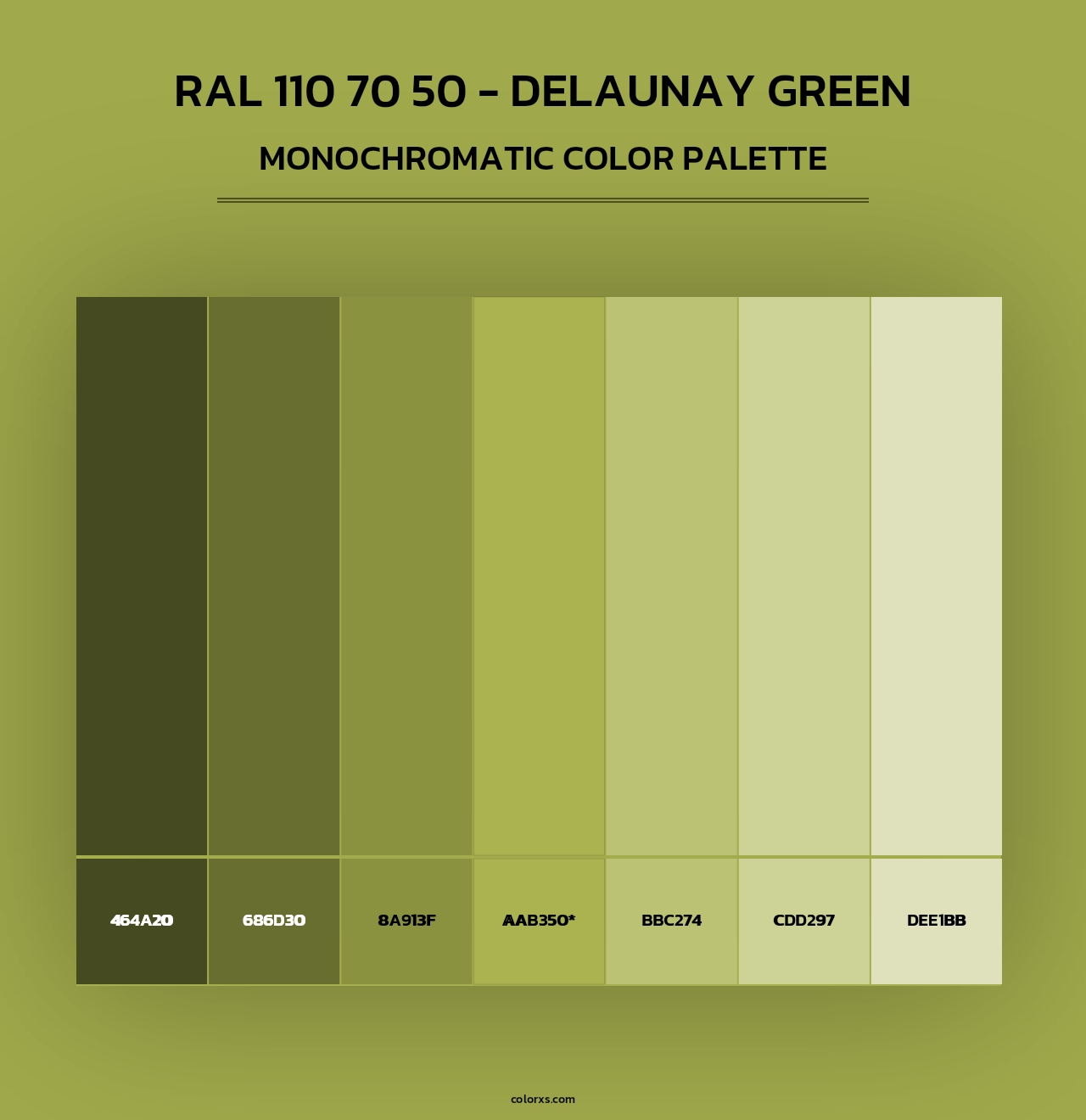 RAL 110 70 50 - Delaunay Green - Monochromatic Color Palette