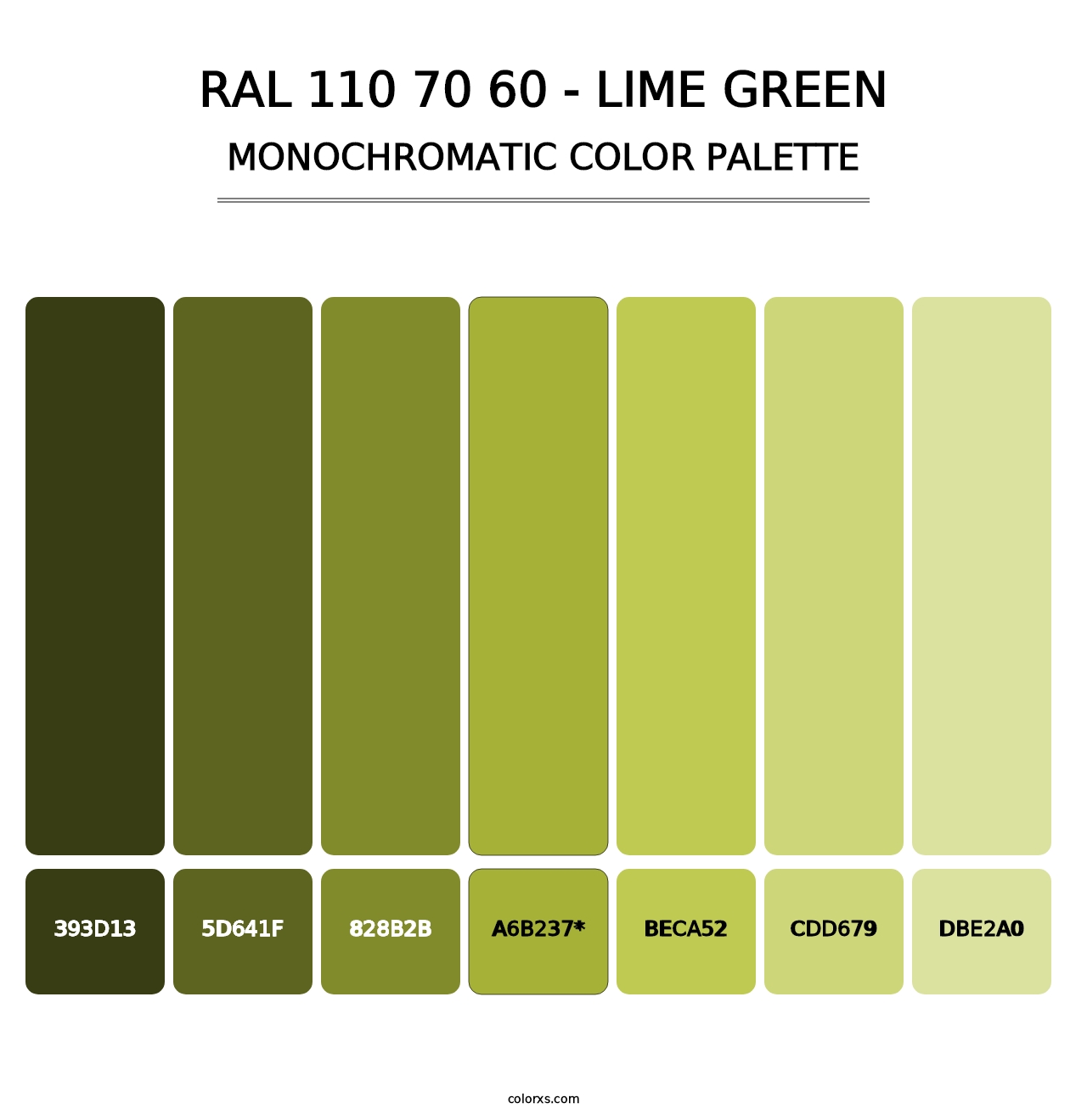 RAL 110 70 60 - Lime Green - Monochromatic Color Palette