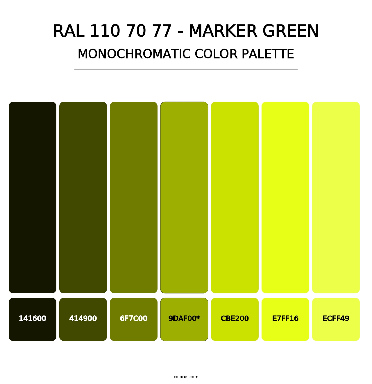 RAL 110 70 77 - Marker Green - Monochromatic Color Palette