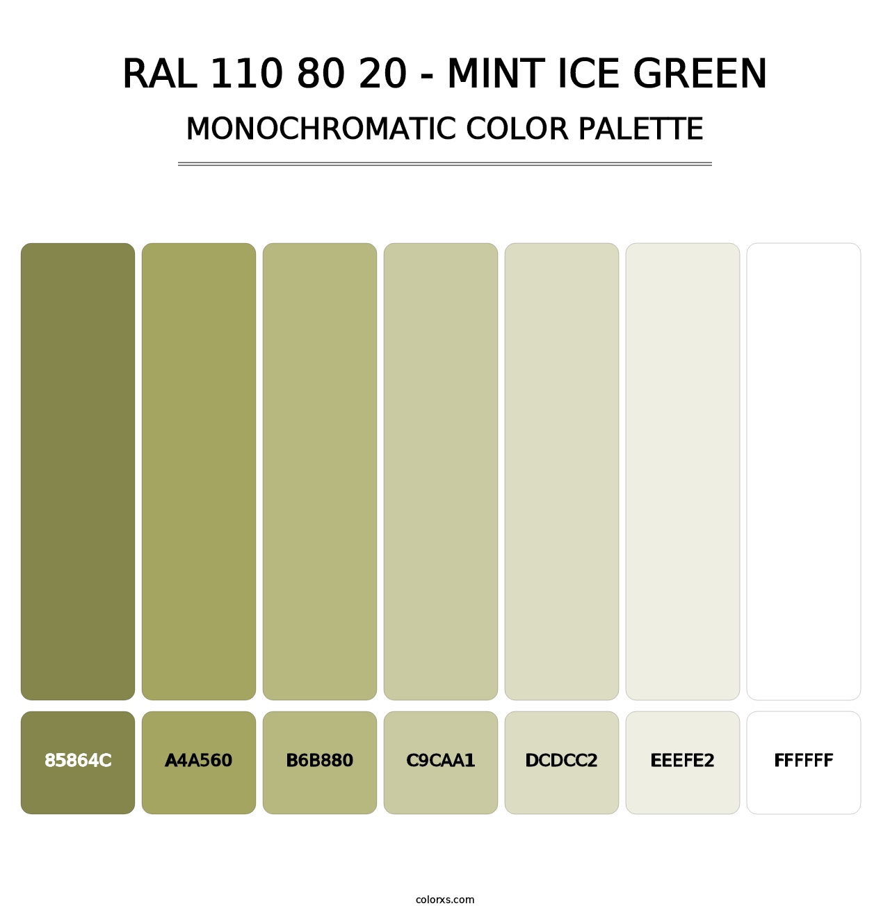 RAL 110 80 20 - Mint Ice Green - Monochromatic Color Palette
