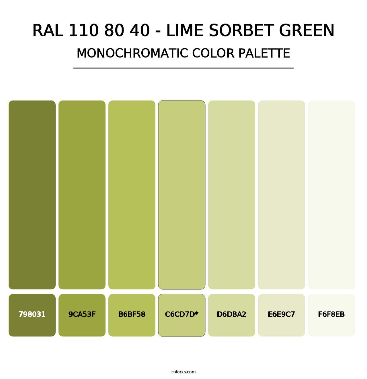RAL 110 80 40 - Lime Sorbet Green - Monochromatic Color Palette