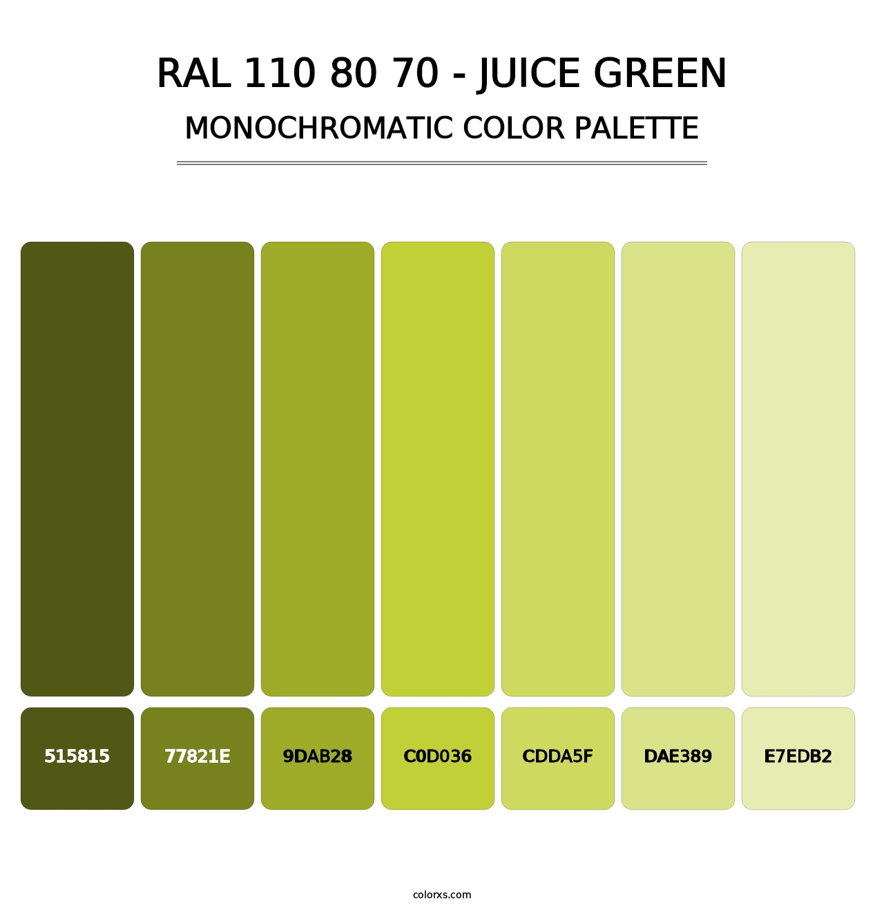 RAL 110 80 70 - Juice Green - Monochromatic Color Palette