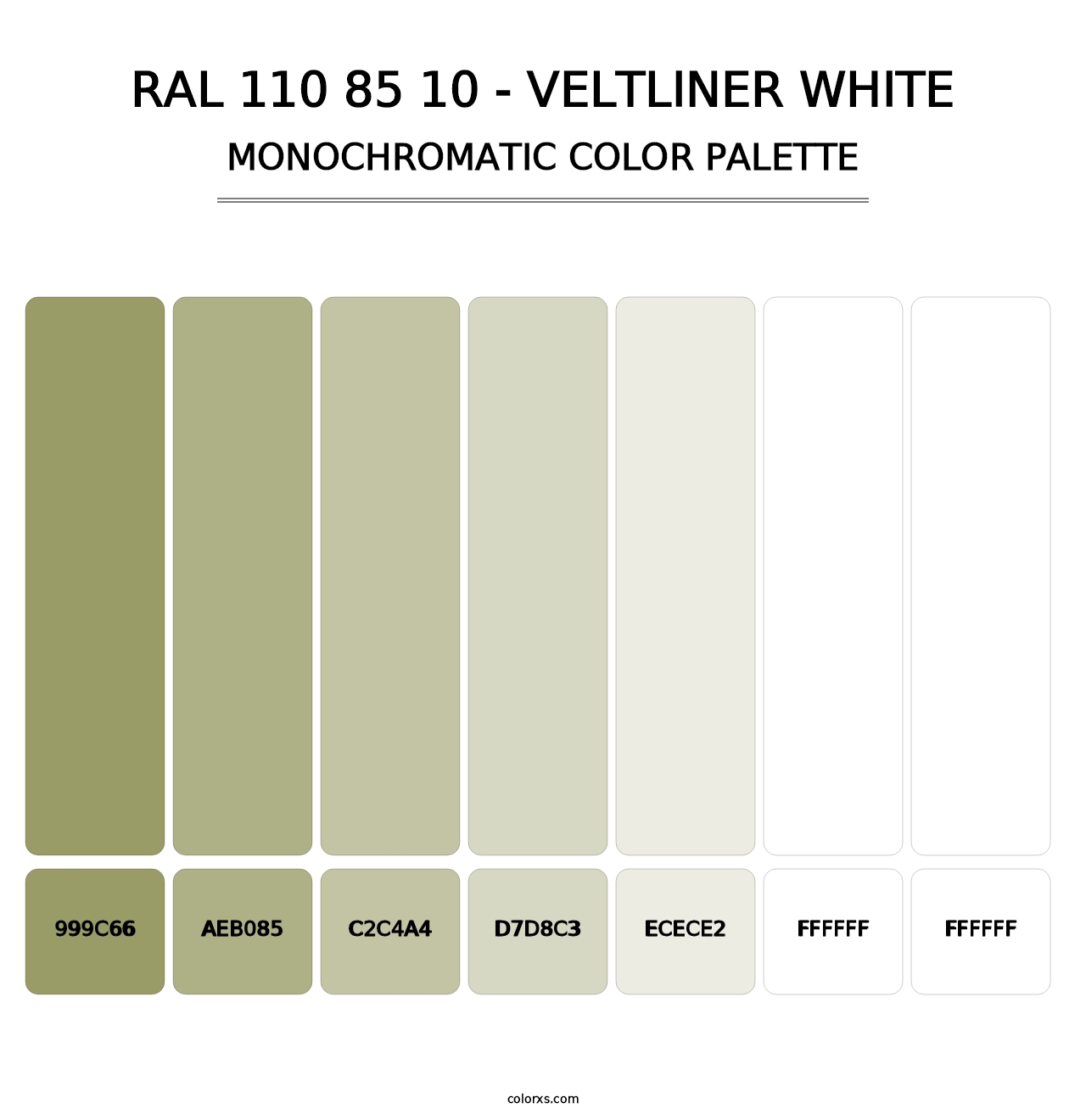 RAL 110 85 10 - Veltliner White - Monochromatic Color Palette