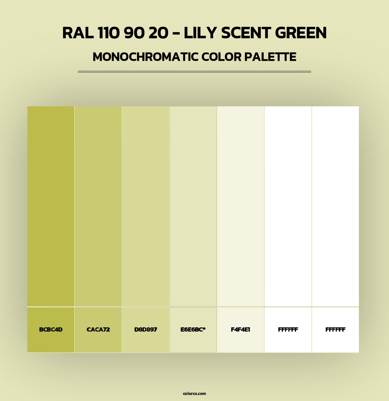 RAL 110 90 20 - Lily Scent Green - Monochromatic Color Palette