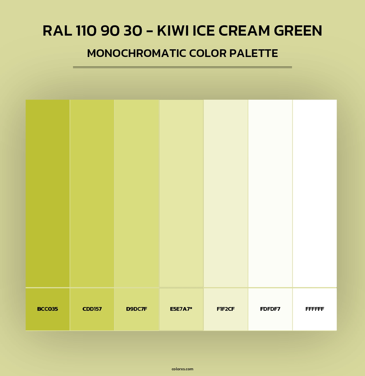 RAL 110 90 30 - Kiwi Ice Cream Green - Monochromatic Color Palette