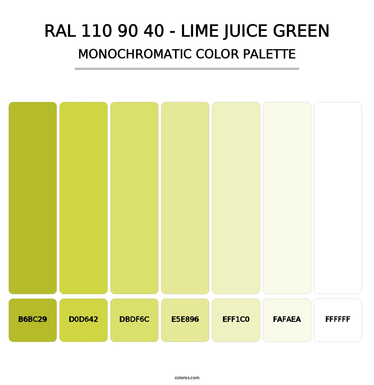 RAL 110 90 40 - Lime Juice Green - Monochromatic Color Palette