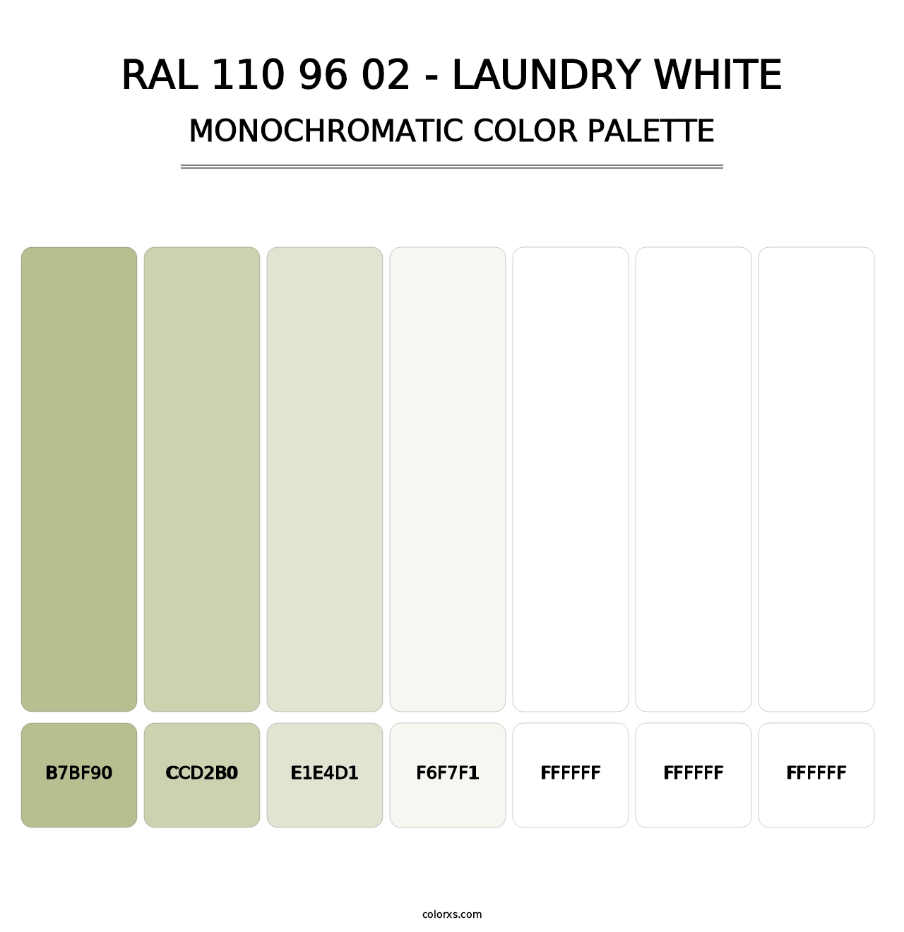 RAL 110 96 02 - Laundry White - Monochromatic Color Palette