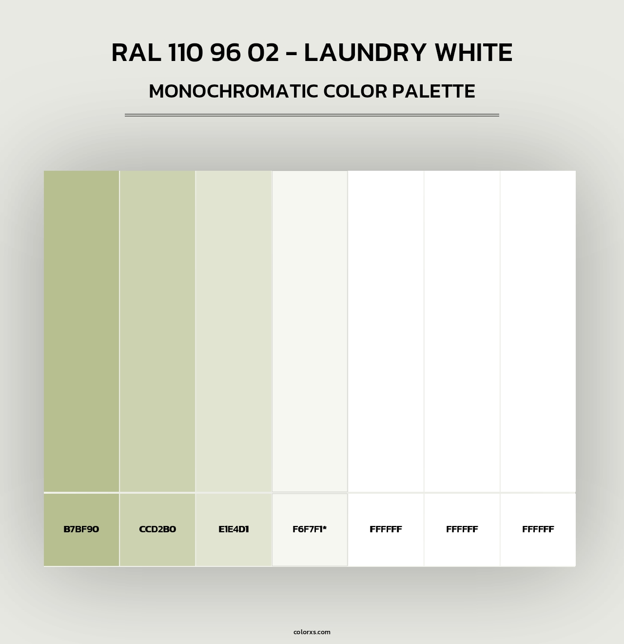 RAL 110 96 02 - Laundry White - Monochromatic Color Palette