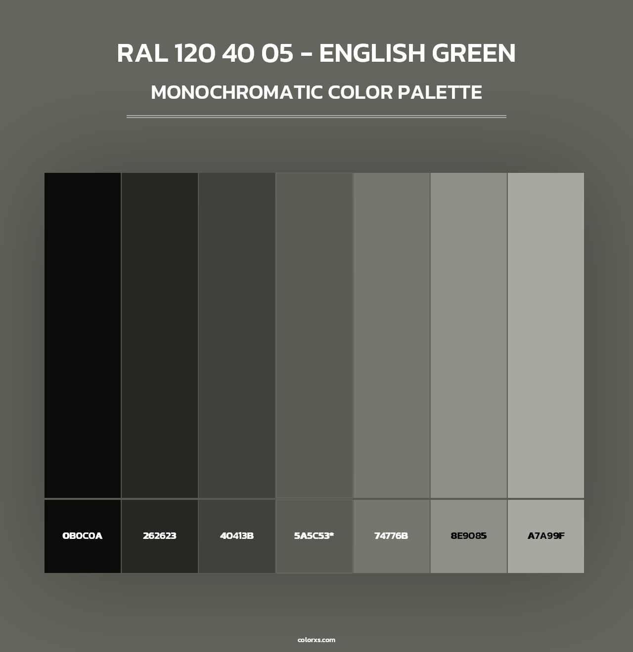 RAL 120 40 05 - English Green - Monochromatic Color Palette