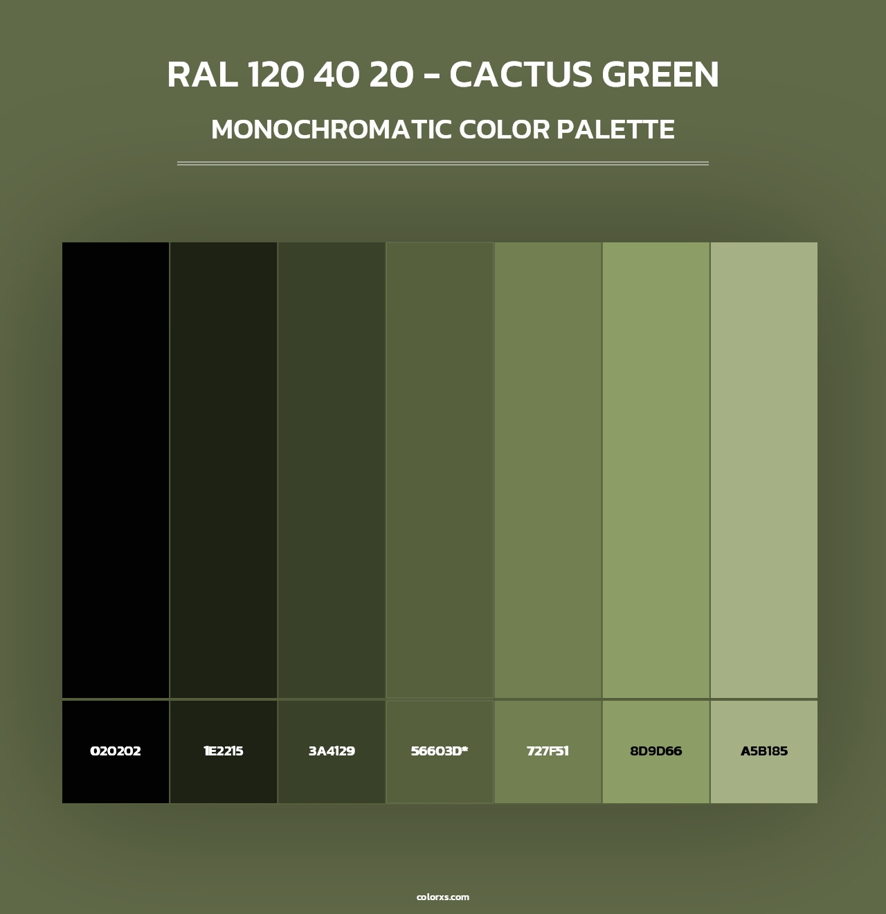 RAL 120 40 20 - Cactus Green - Monochromatic Color Palette