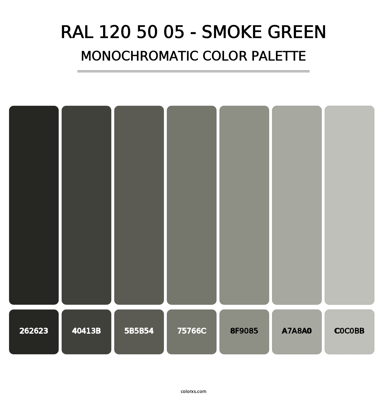 RAL 120 50 05 - Smoke Green - Monochromatic Color Palette