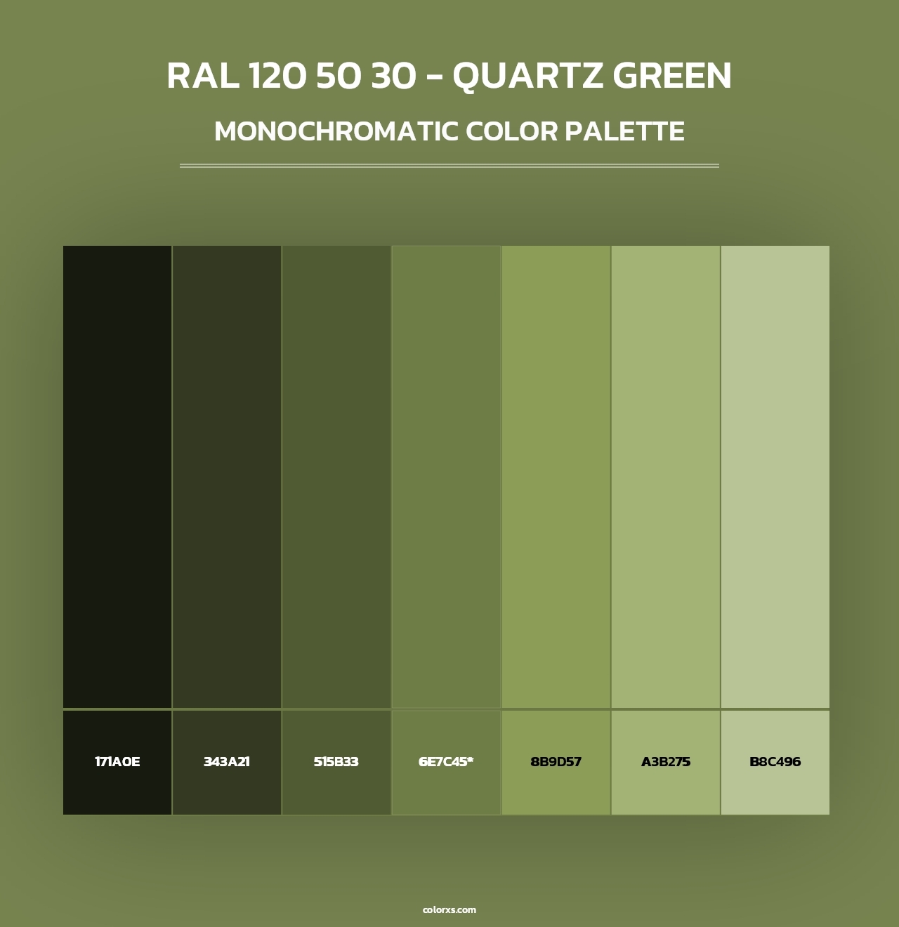RAL 120 50 30 - Quartz Green - Monochromatic Color Palette