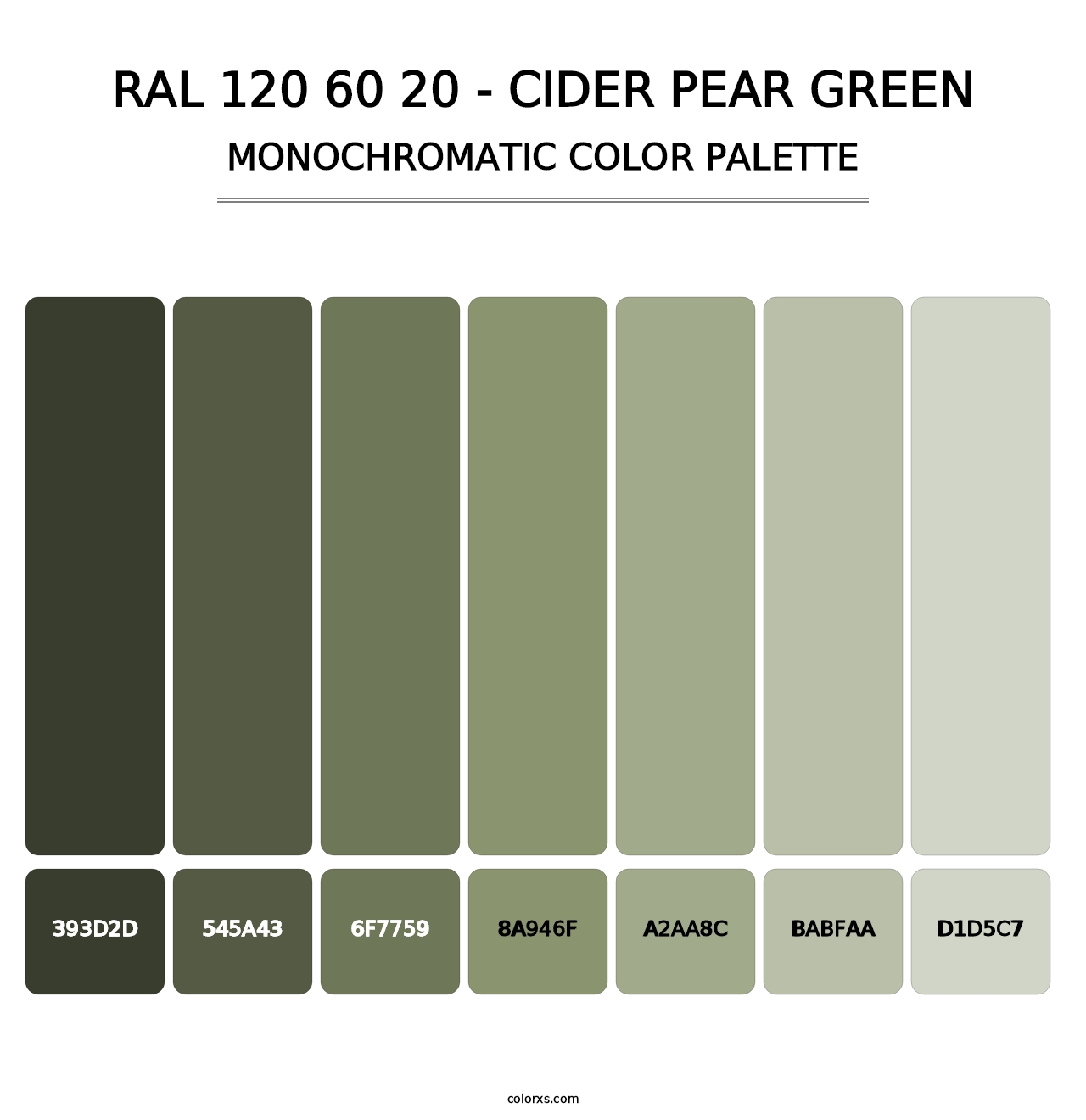 RAL 120 60 20 - Cider Pear Green - Monochromatic Color Palette