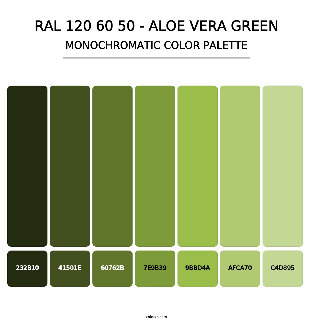RAL 120 60 50 - Aloe Vera Green - Monochromatic Color Palette
