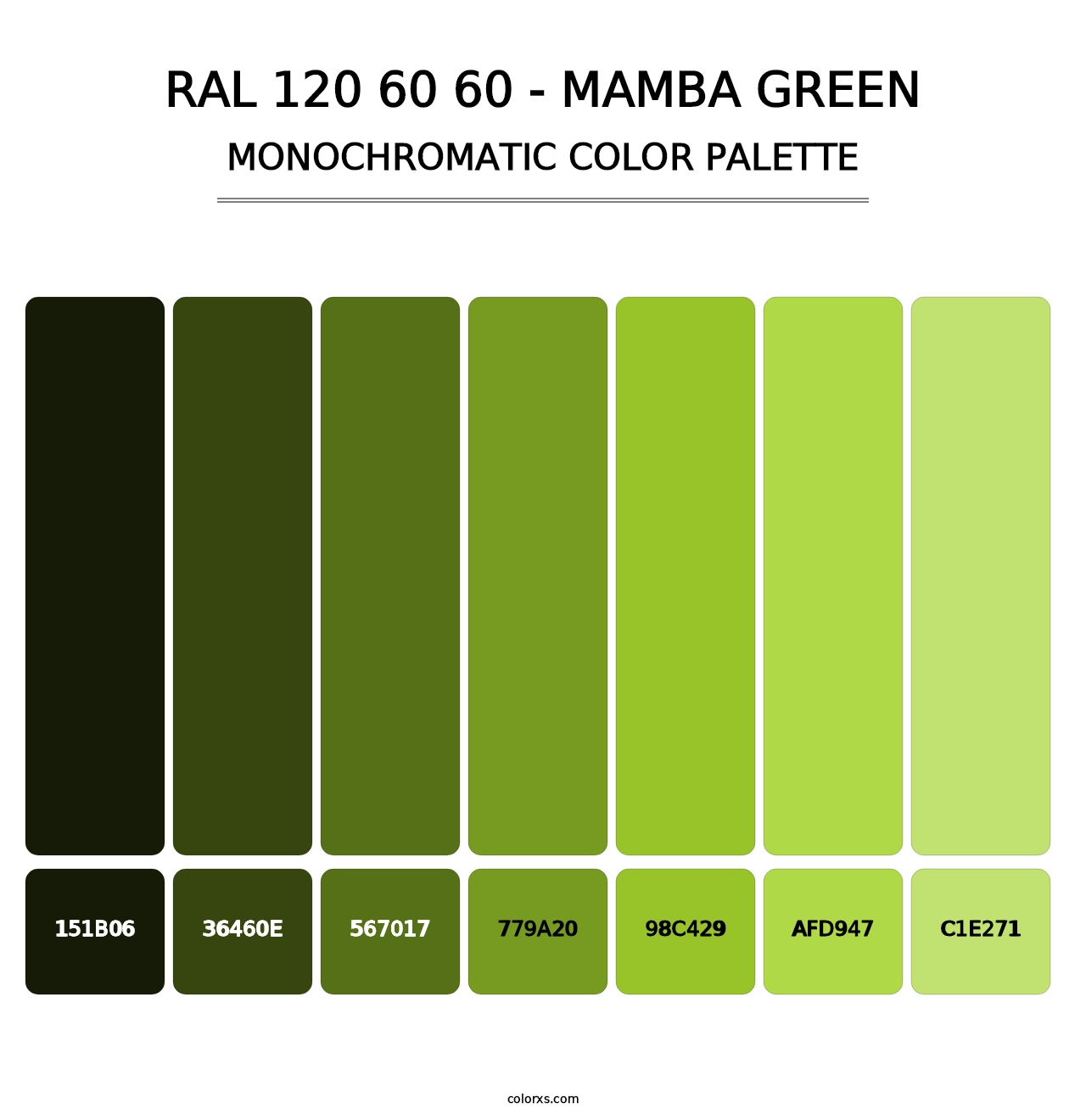 RAL 120 60 60 - Mamba Green - Monochromatic Color Palette