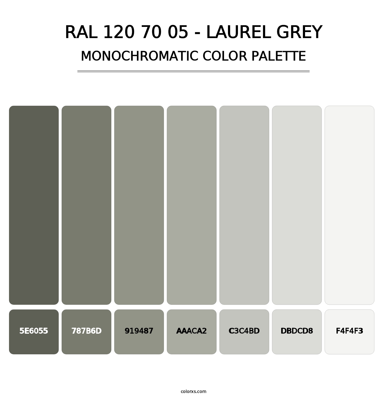 RAL 120 70 05 - Laurel Grey - Monochromatic Color Palette