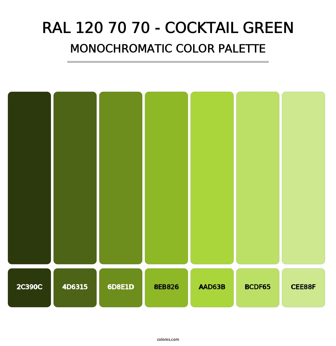 RAL 120 70 70 - Cocktail Green - Monochromatic Color Palette