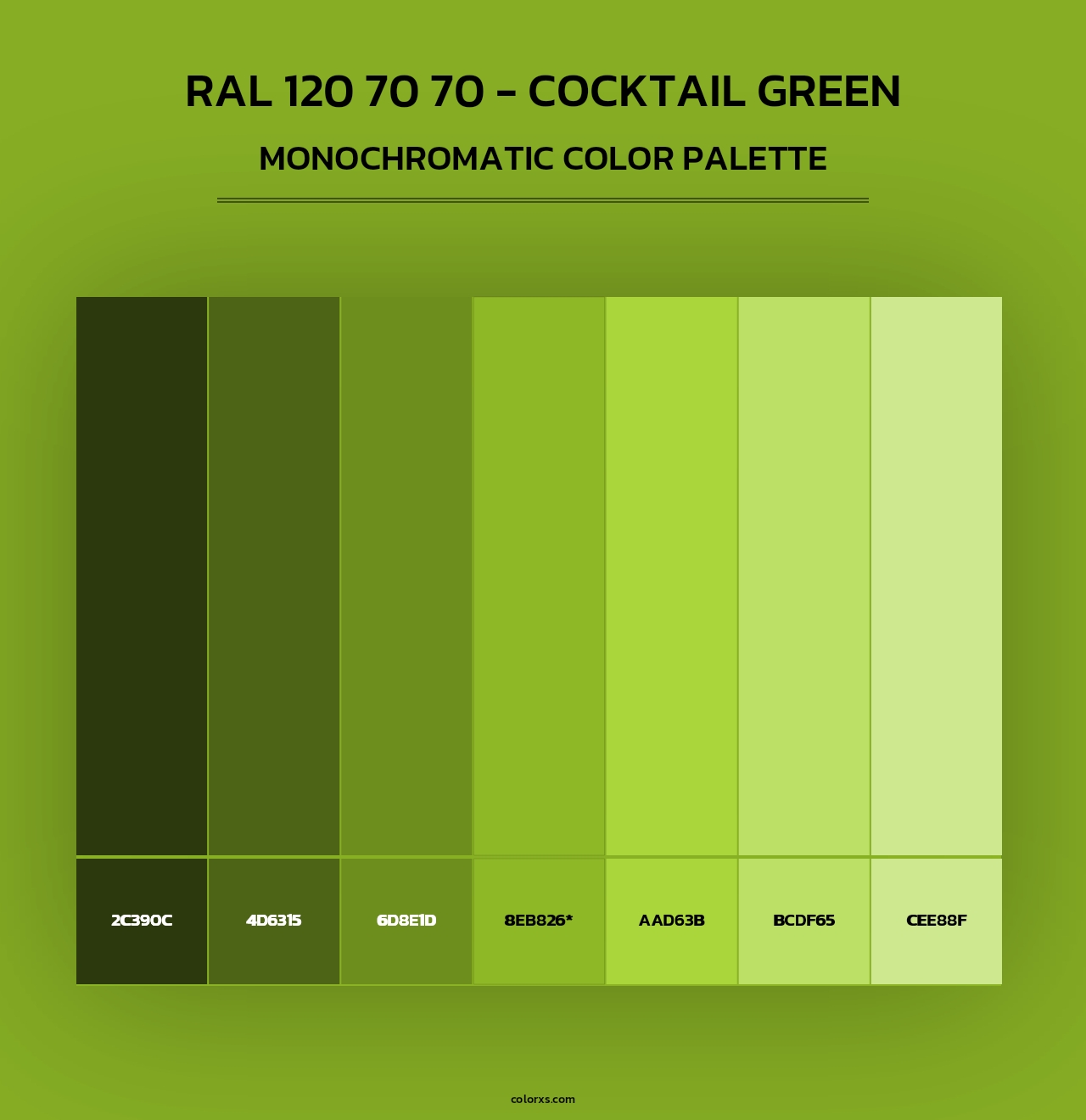 RAL 120 70 70 - Cocktail Green - Monochromatic Color Palette