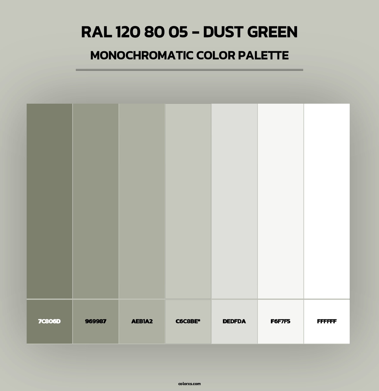 RAL 120 80 05 - Dust Green - Monochromatic Color Palette