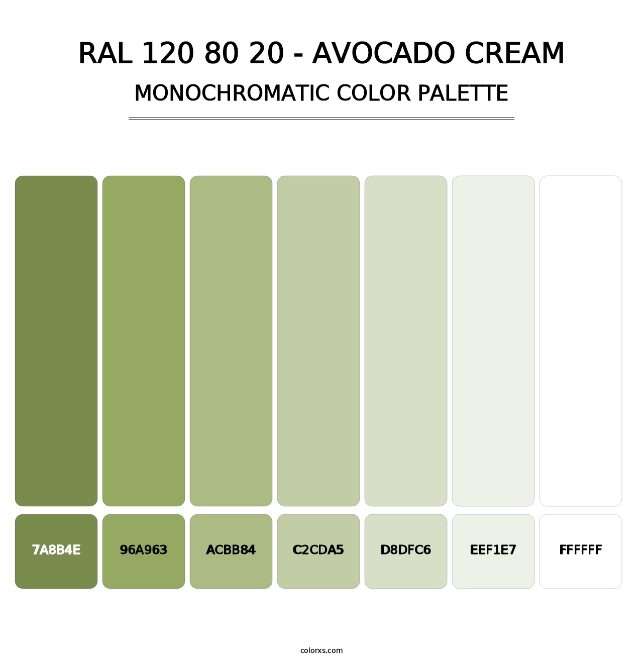 RAL 120 80 20 - Avocado Cream - Monochromatic Color Palette