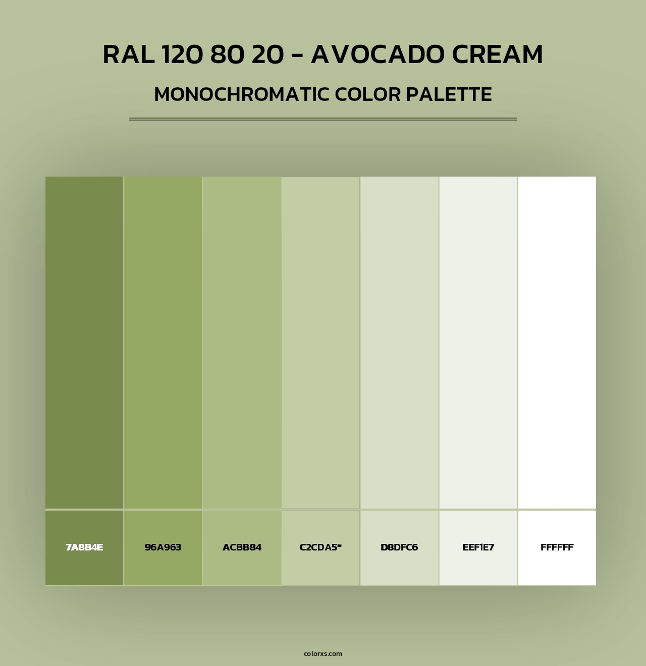 RAL 120 80 20 - Avocado Cream - Monochromatic Color Palette