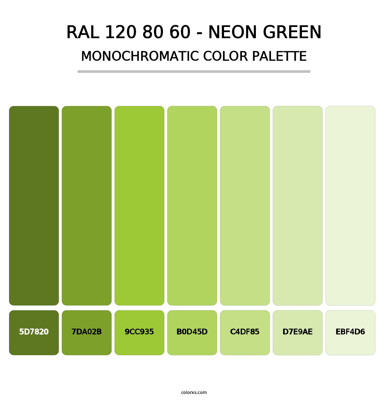 RAL 120 80 60 - Neon Green - Monochromatic Color Palette