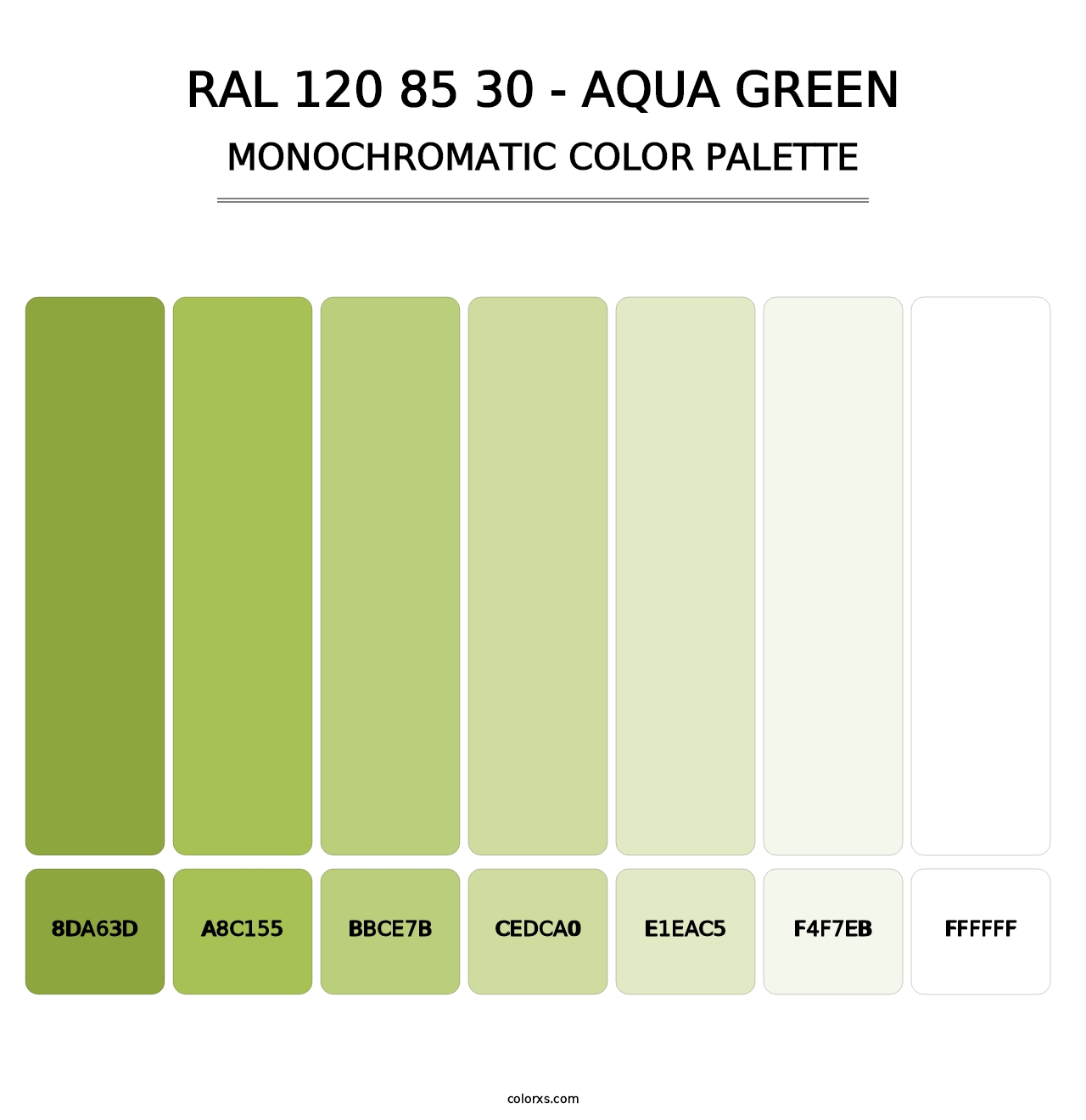 RAL 120 85 30 - Aqua Green - Monochromatic Color Palette