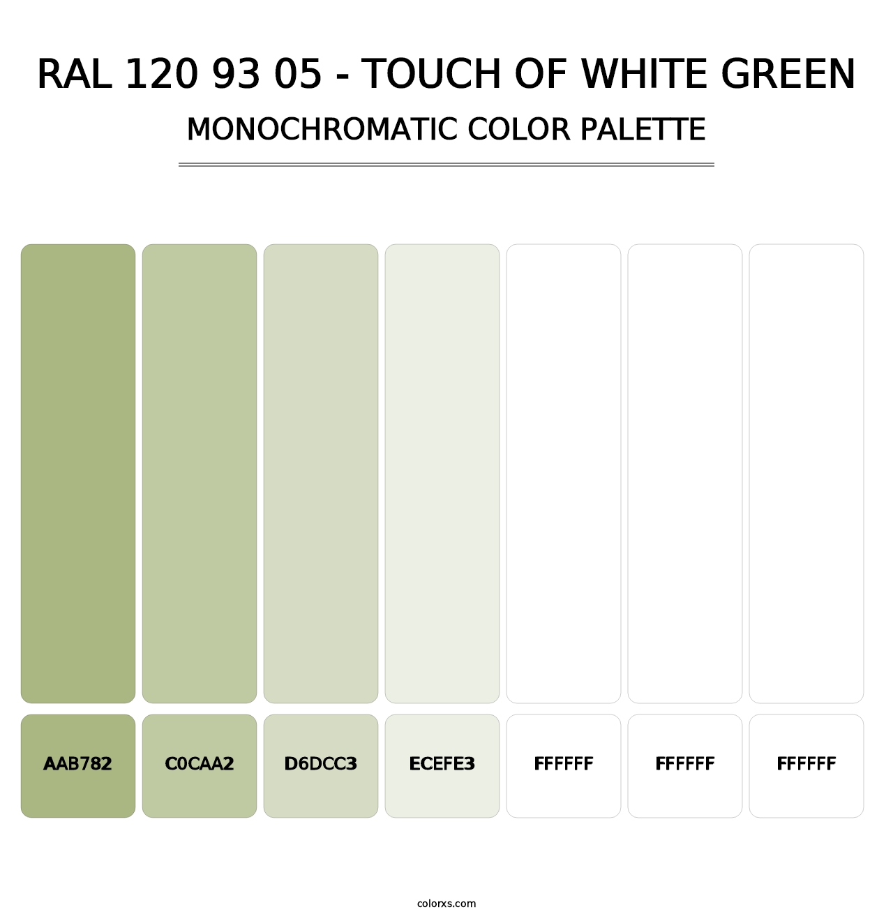 RAL 120 93 05 - Touch Of White Green - Monochromatic Color Palette