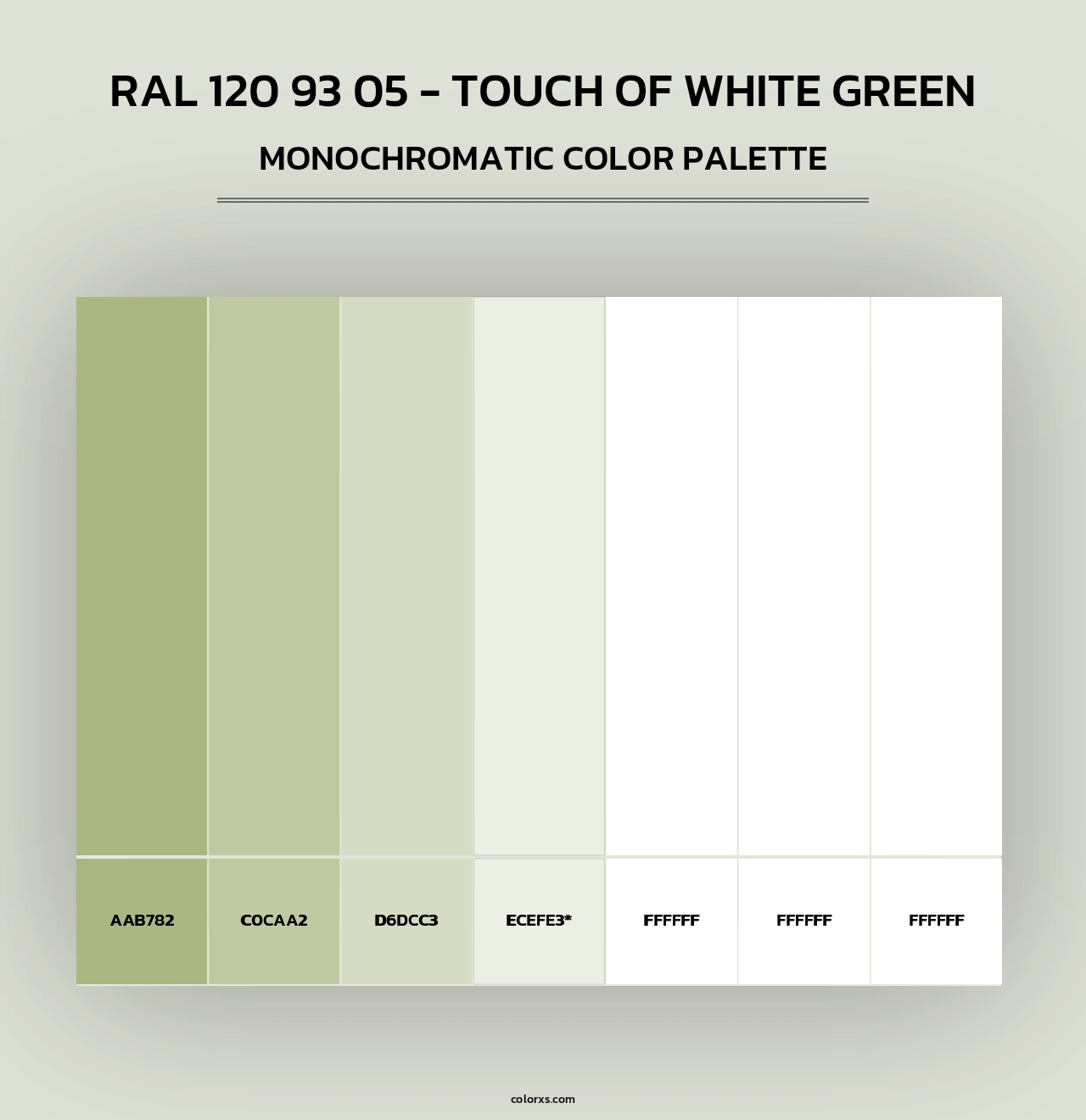 RAL 120 93 05 - Touch Of White Green - Monochromatic Color Palette