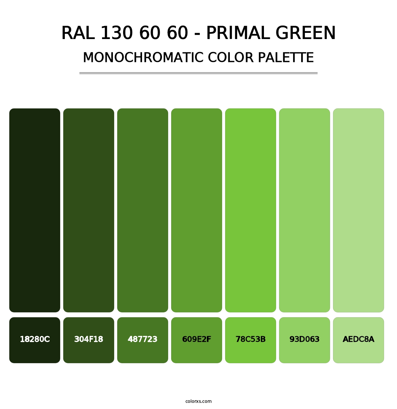 RAL 130 60 60 - Primal Green - Monochromatic Color Palette