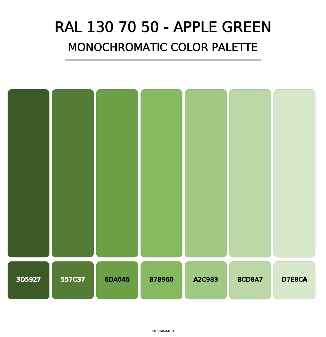 RAL 130 70 50 - Apple Green - Monochromatic Color Palette