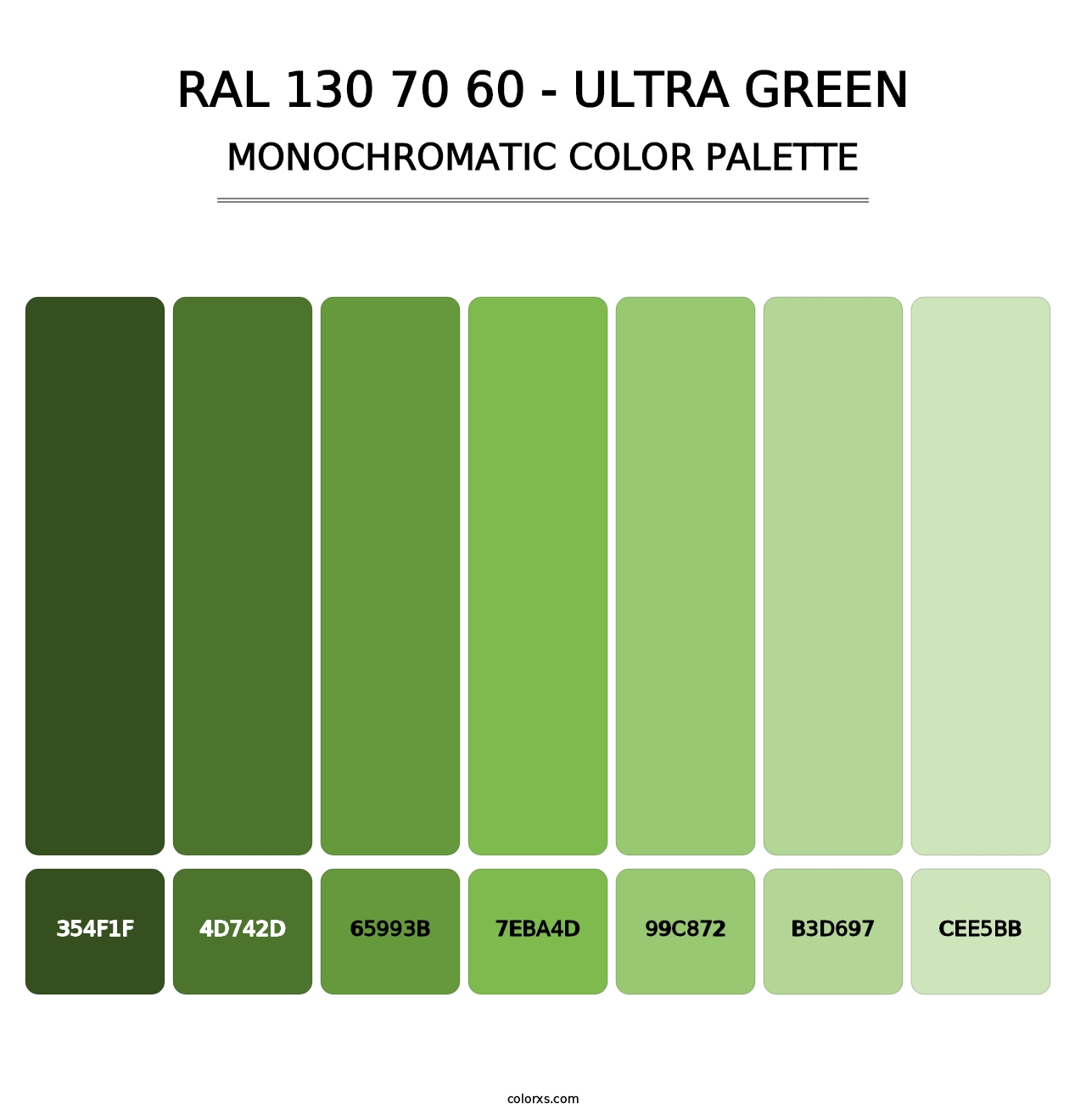 RAL 130 70 60 - Ultra Green - Monochromatic Color Palette