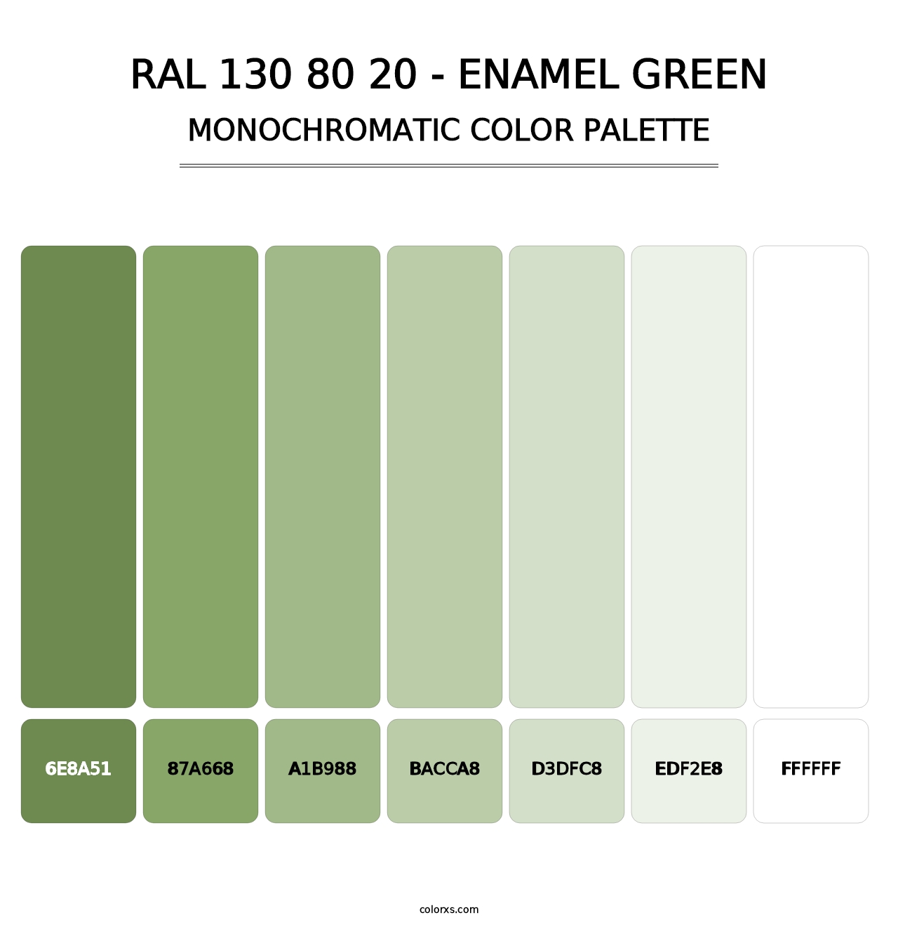 RAL 130 80 20 - Enamel Green - Monochromatic Color Palette
