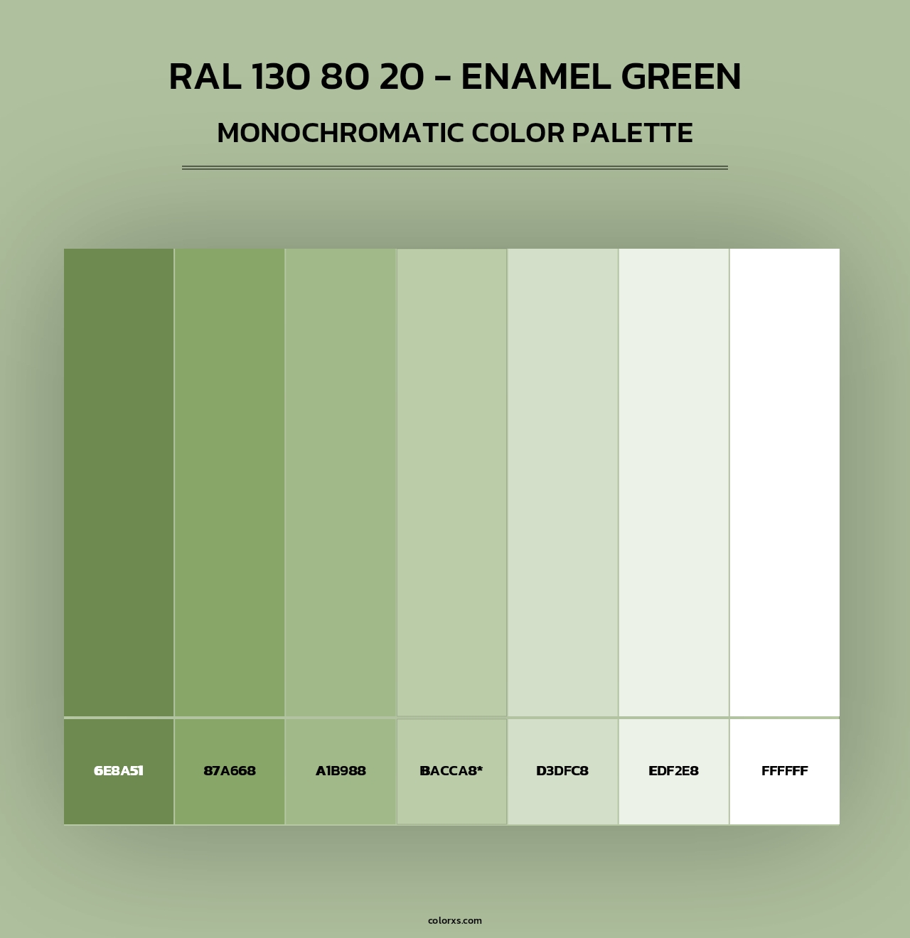 RAL 130 80 20 - Enamel Green - Monochromatic Color Palette